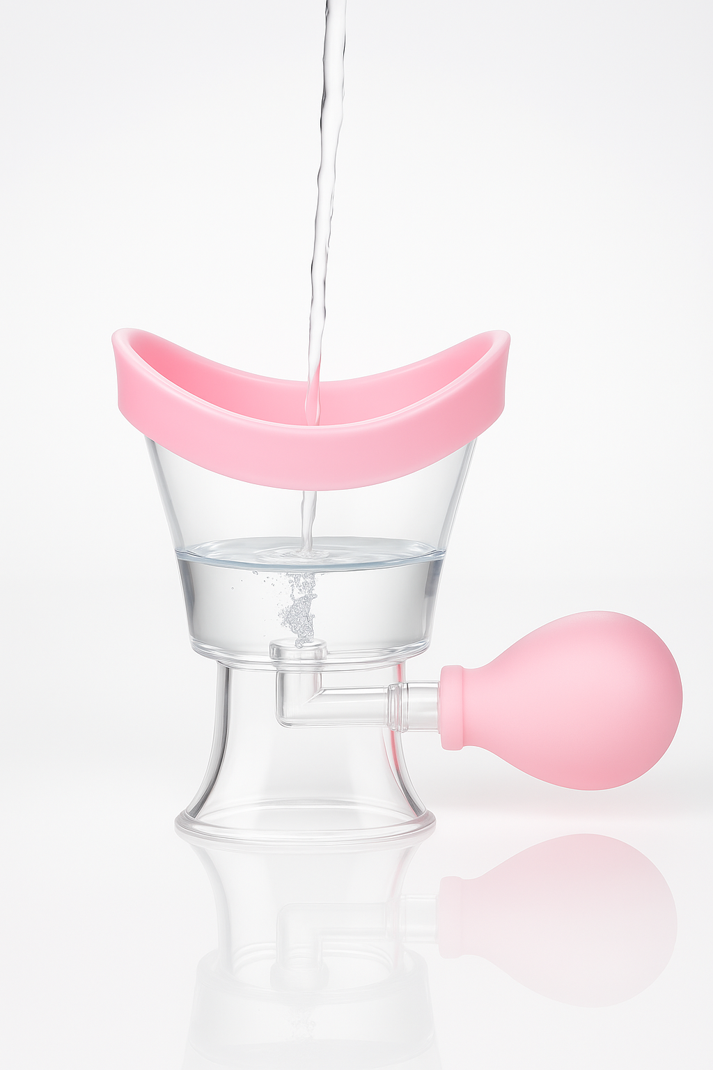 Eye Wash Cup Portable Eye Wash Kit Manual Air Pressure Eye Cups for Eye Wash Reusable Eyewash Cups for Soothing Tired Eyes Clean Eye Dust Makeup Irritants(Pink)