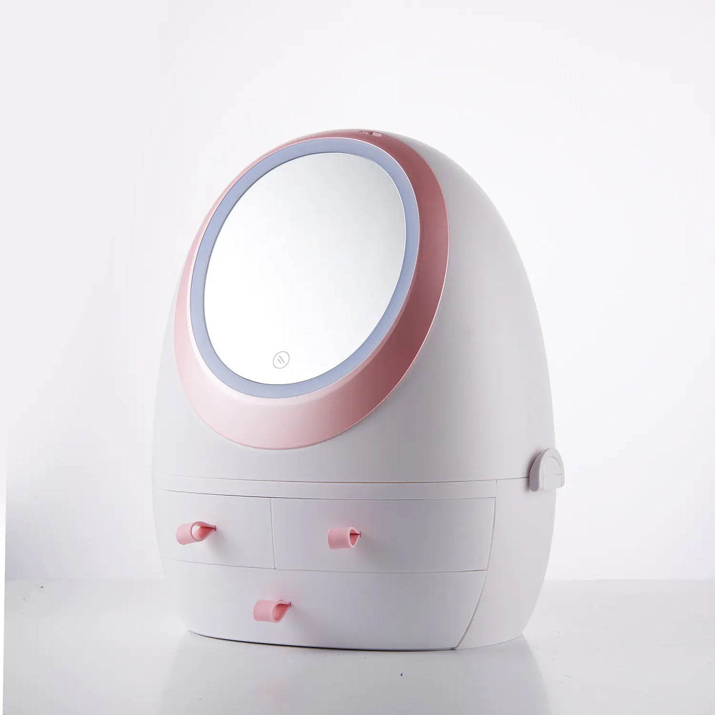 Desktop Makeup Box with LED Mirror and Skincare Holder
