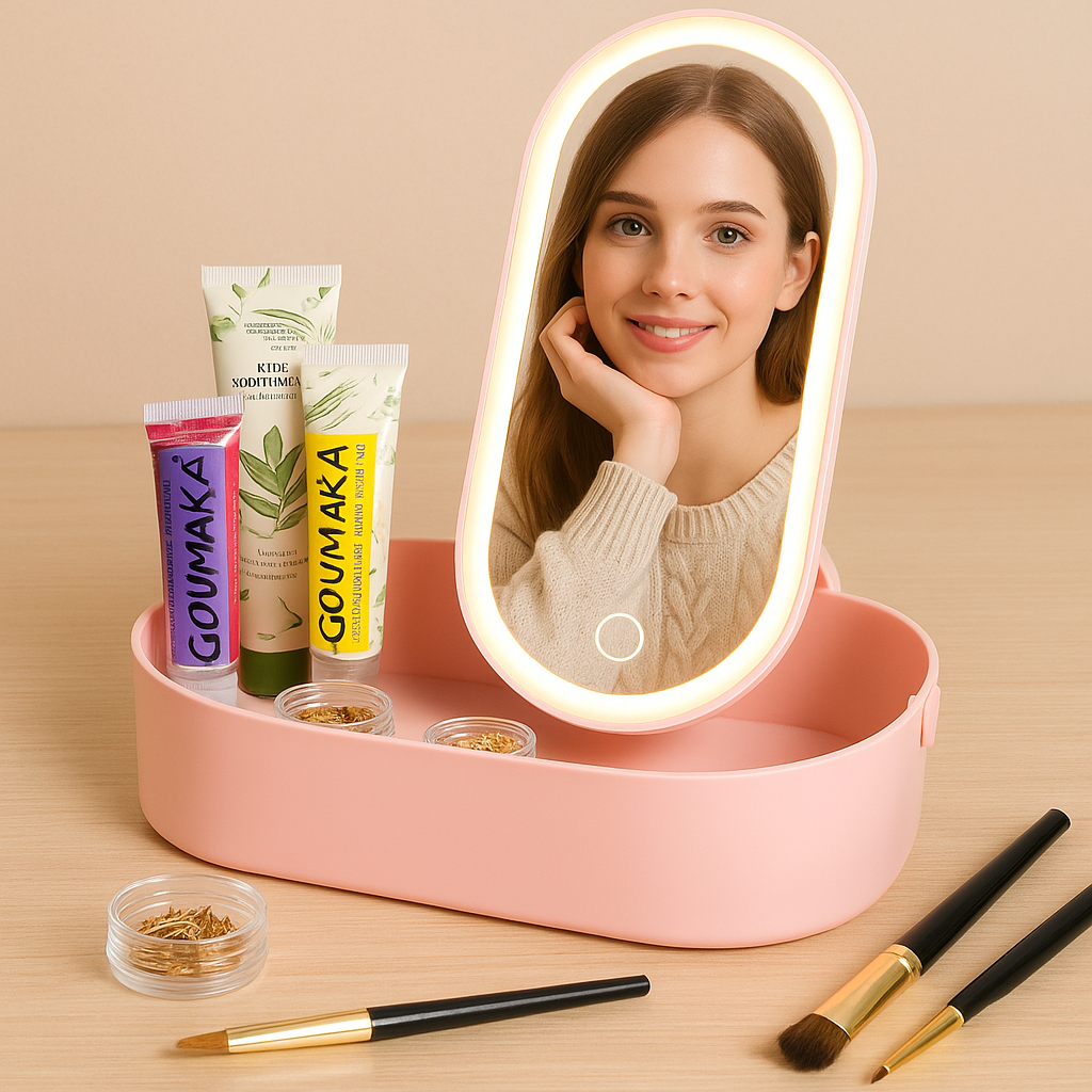 LED Makeup box & Jewelry Case (With Carry-Handle)