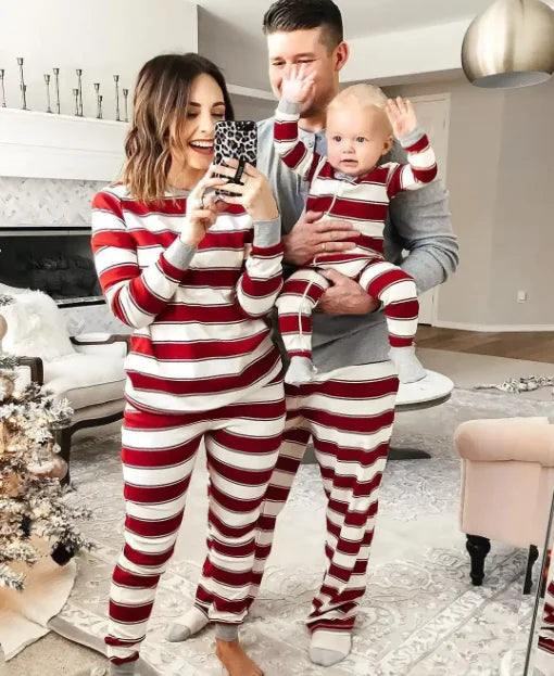 Matching Christmas Pajamas – Parent & Child Striped Set