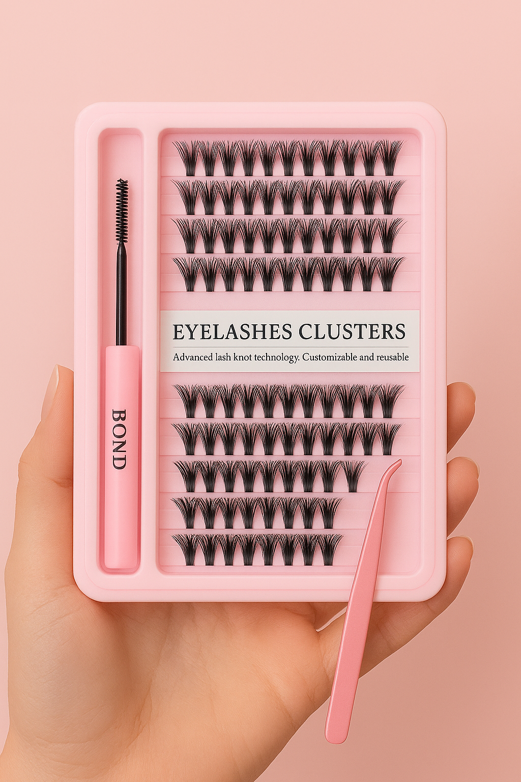 Azenlo Lash Extensions Cluster DIY Lashes 240pcs 40D 60D 8-16mm Eyelash Clusters Individual Lashes Lash Kit Think Band Lash Kit.