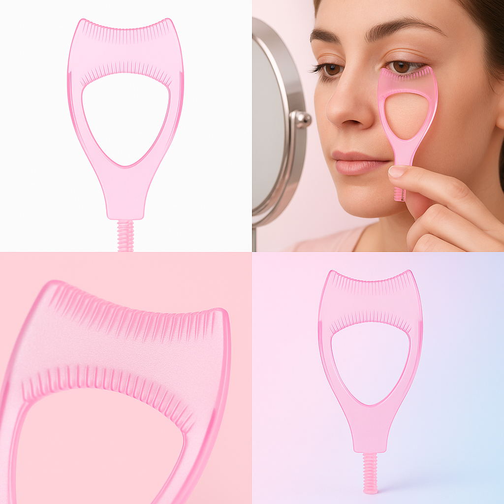 “Pink & Purple 3-in-1 Mascara Shield Duo – Smudge-Free Lash Guard, Comb & Applicator”