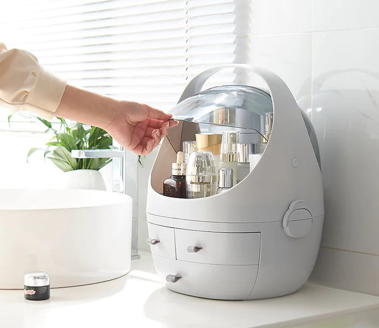 Portable Makeup Organizer Box for Desktop Storage