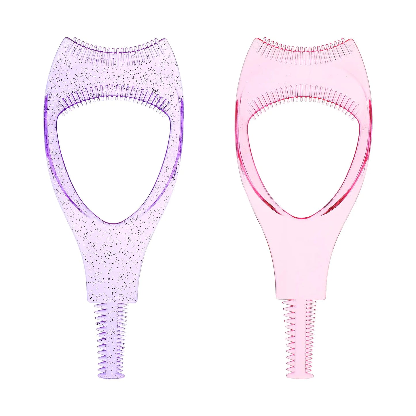 “Pink & Purple 3-in-1 Mascara Shield Duo – Smudge-Free Lash Guard, Comb & Applicator”