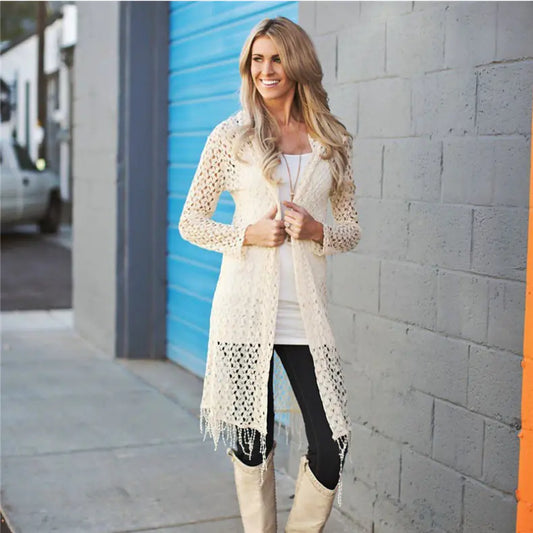 Lace Long Sleeve Hooded Mommy & Me Cover-Up